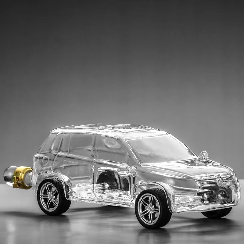 河间华企生产欧式汽车酒瓶高硼硅玻璃泡酒瓶1000ml