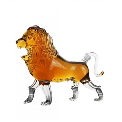 河间华企生产狮子酒瓶工艺泡酒瓶高硼硅玻璃酒瓶750ml